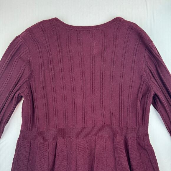 Croft & Barrow Burgundy Cardigan Sweater V Neck & Button Closure Women's XL - Picture 7 of 13